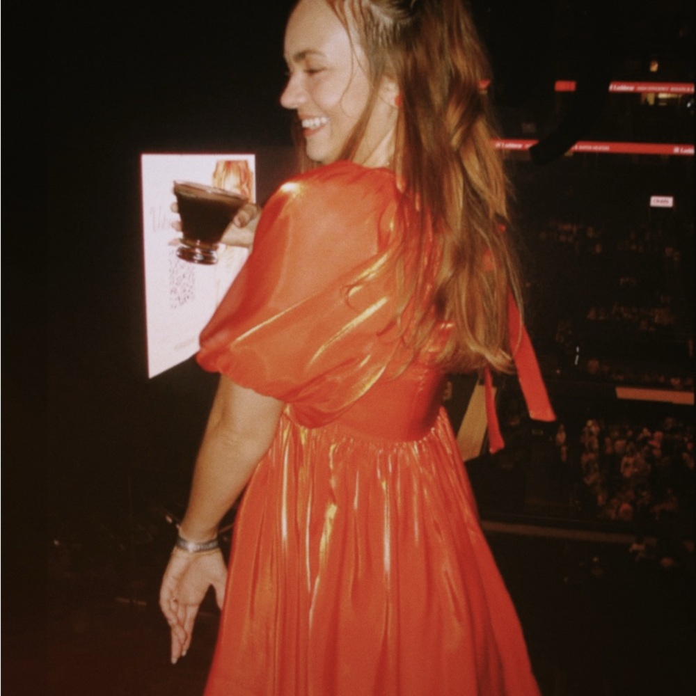 Red puffy Mini Dress